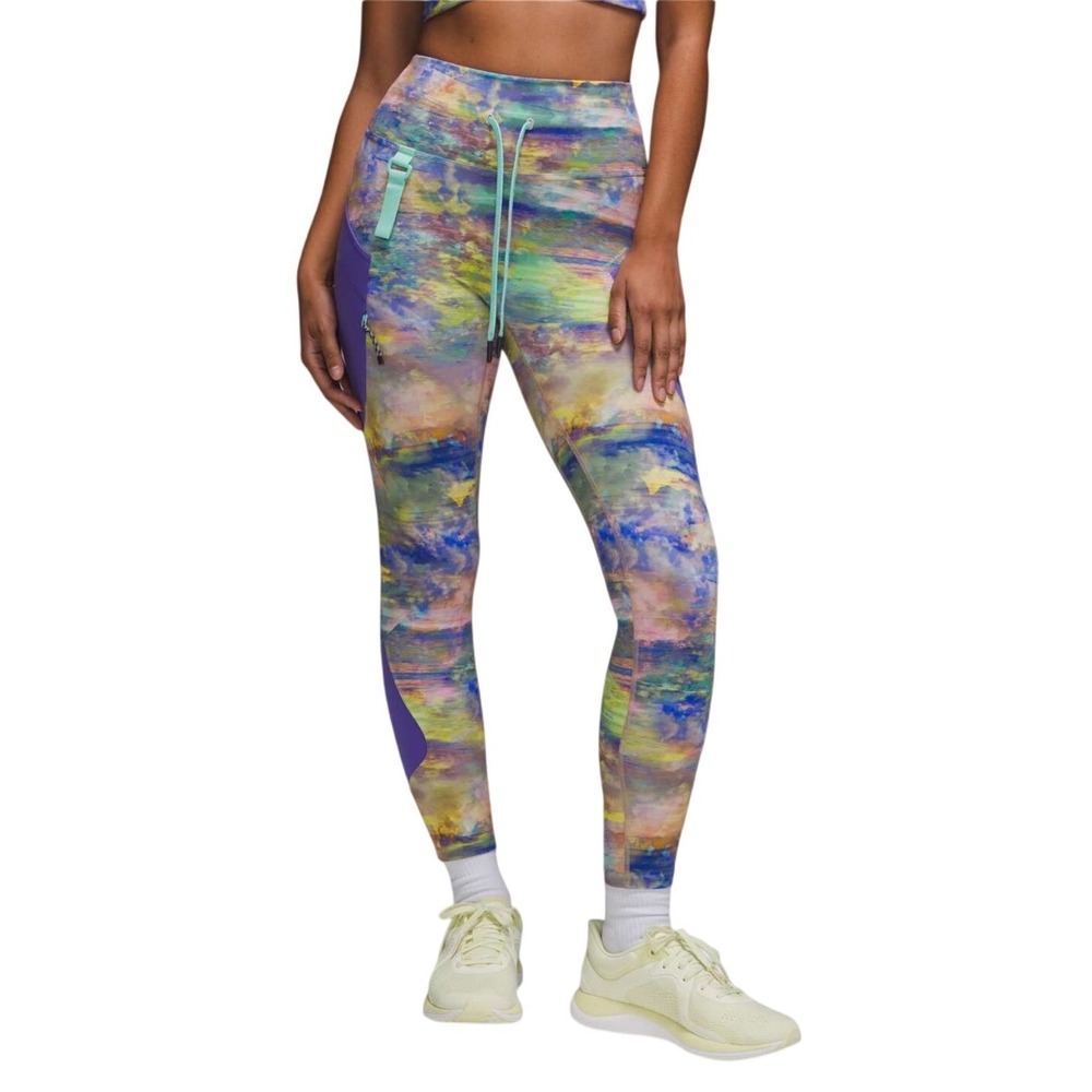 Lululemon‎ Cargo High-Rise Hiking Tight 25 Multi Color Abstract Purple Size 10